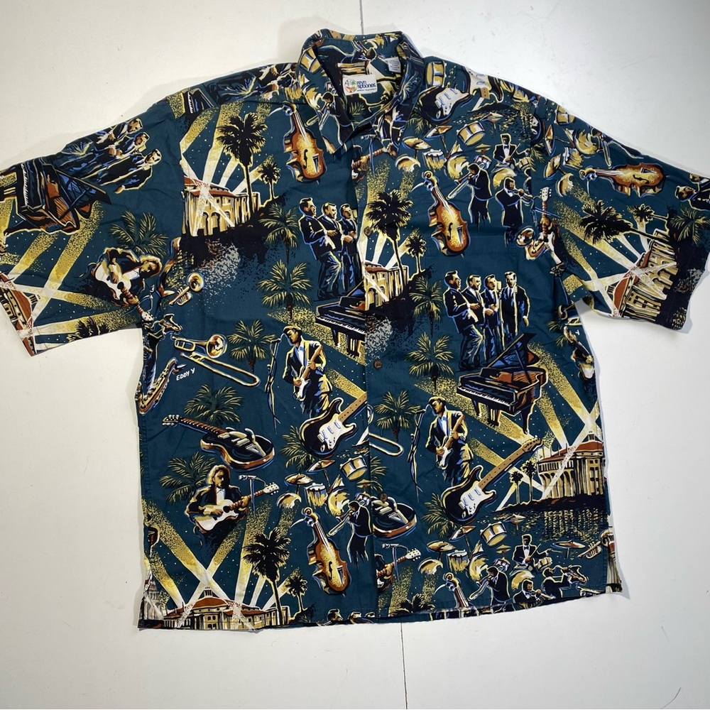Reyn Spooner Catalina Music Jazz Festival Art Of Eddy Hawaiian‎ Shirt NWOT XXL